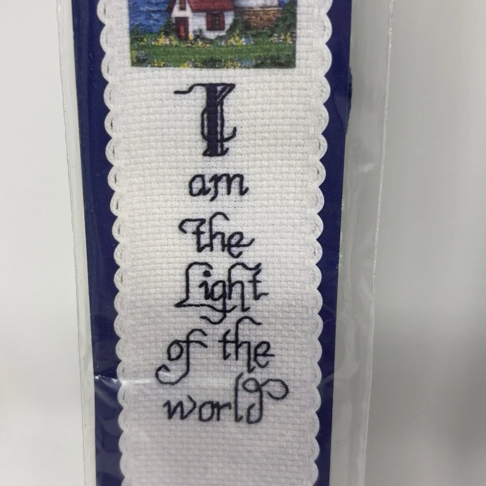 Vintage Bucilla Cross Stitch Bookmark Kits 1-Cat 2-Lighthouse Lot Of 3 Sealed